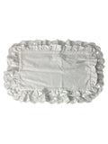 Copricuscino in Cotone con Volant in Pizzo 30x50 cm  –  Coccole di Casa