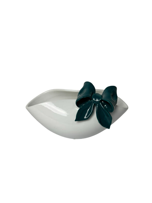 Porta Bonbon in Ceramica di Capodimonte con Fiocco Verde – Dea Capodimonte