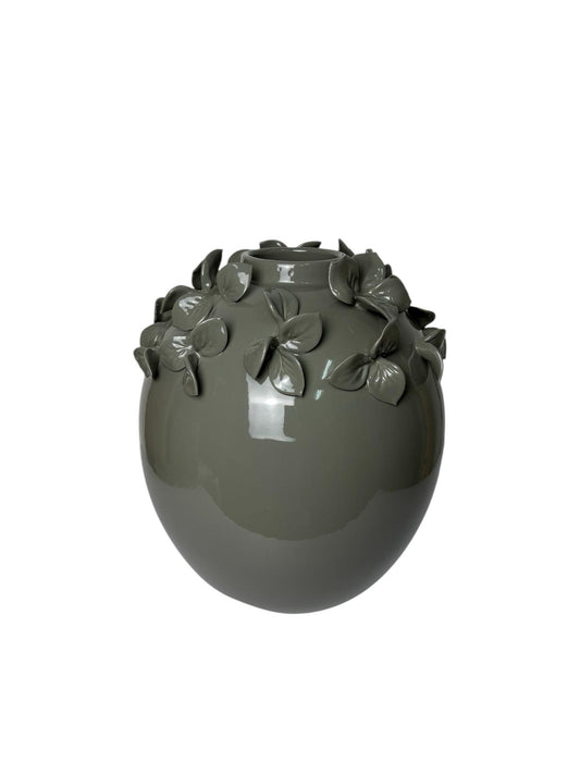 Vaso in Ceramica di Capodimonte con Foglie in Rilievo – Dea Capodimonte