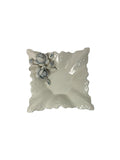 Svuotatasche Quadrato con Fiori Azzurri in Porcellana di Capodimonte 20x20 cm – Mara Bruni