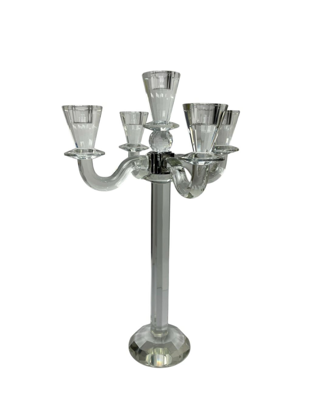 Candelabro in Cristallo a 5 Braccia con Dettaglio in Metallo 49 cm  - Emò