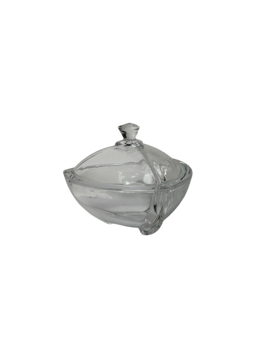 Porta Bon Bon Triangolare in Vetro con Coperchio 19x14 cm - Emò