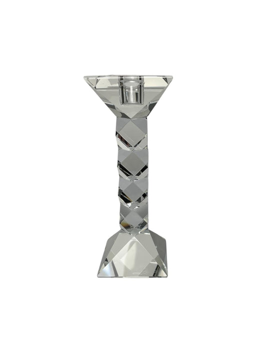 Porta Candela in Cristallo Trasparente dallo Stile Elegante 19 h cm - Oley Cassini