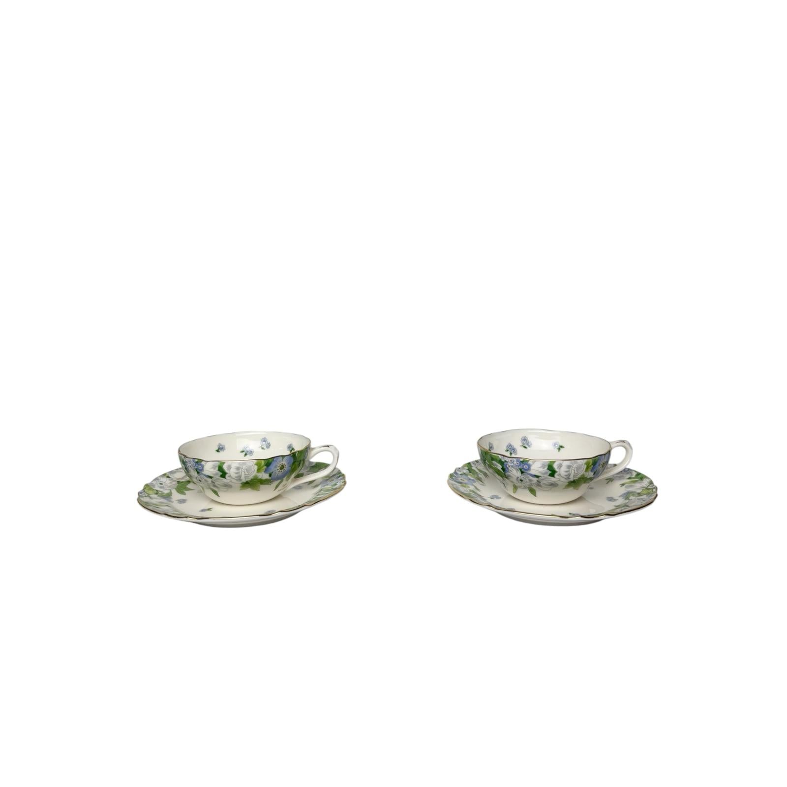 Set di 2 Tazze da Tè con Piattini in Porcellana Bone China – Louis Pitaud