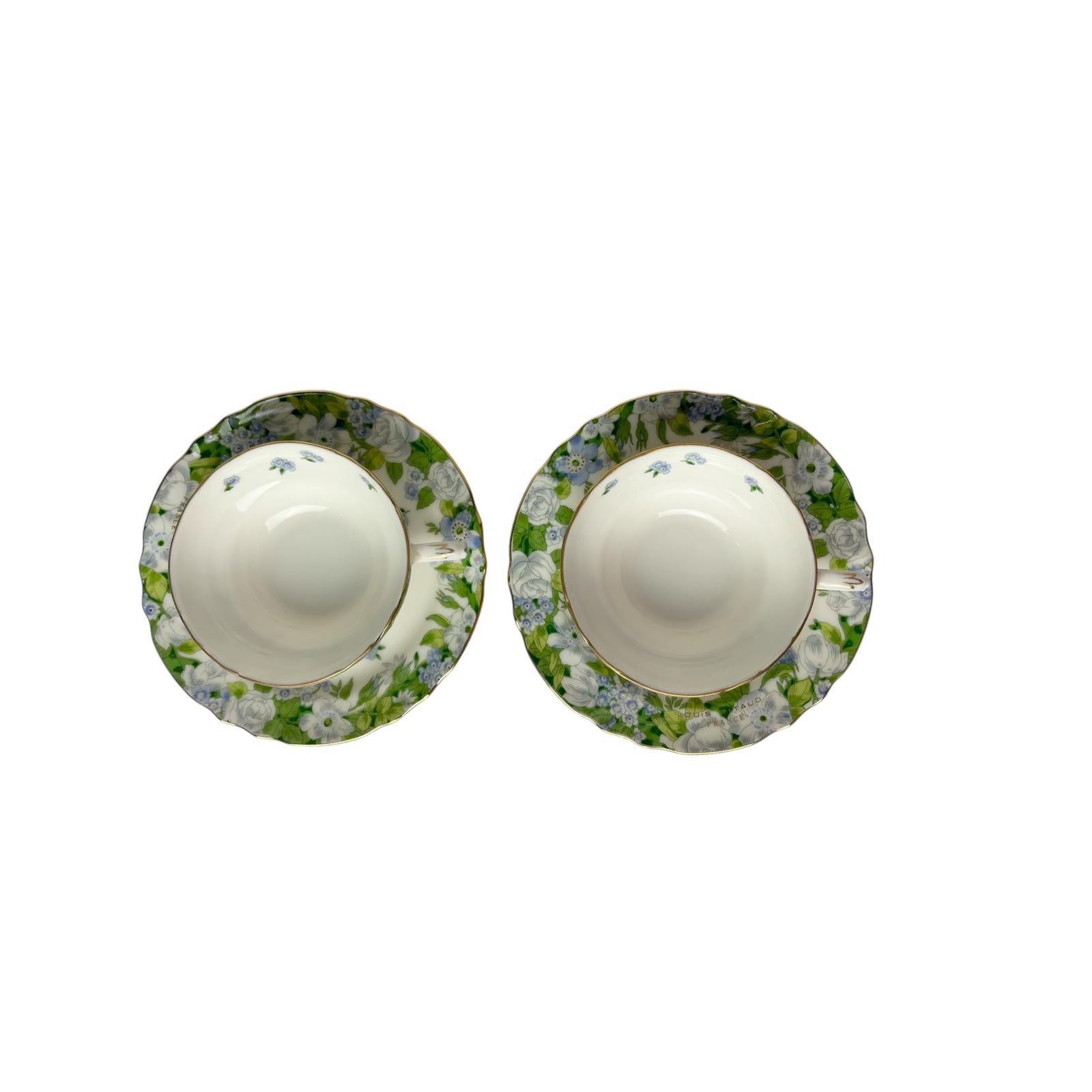 Set di 2 Tazze da Tè con Piattini in Porcellana Bone China – Louis Pitaud