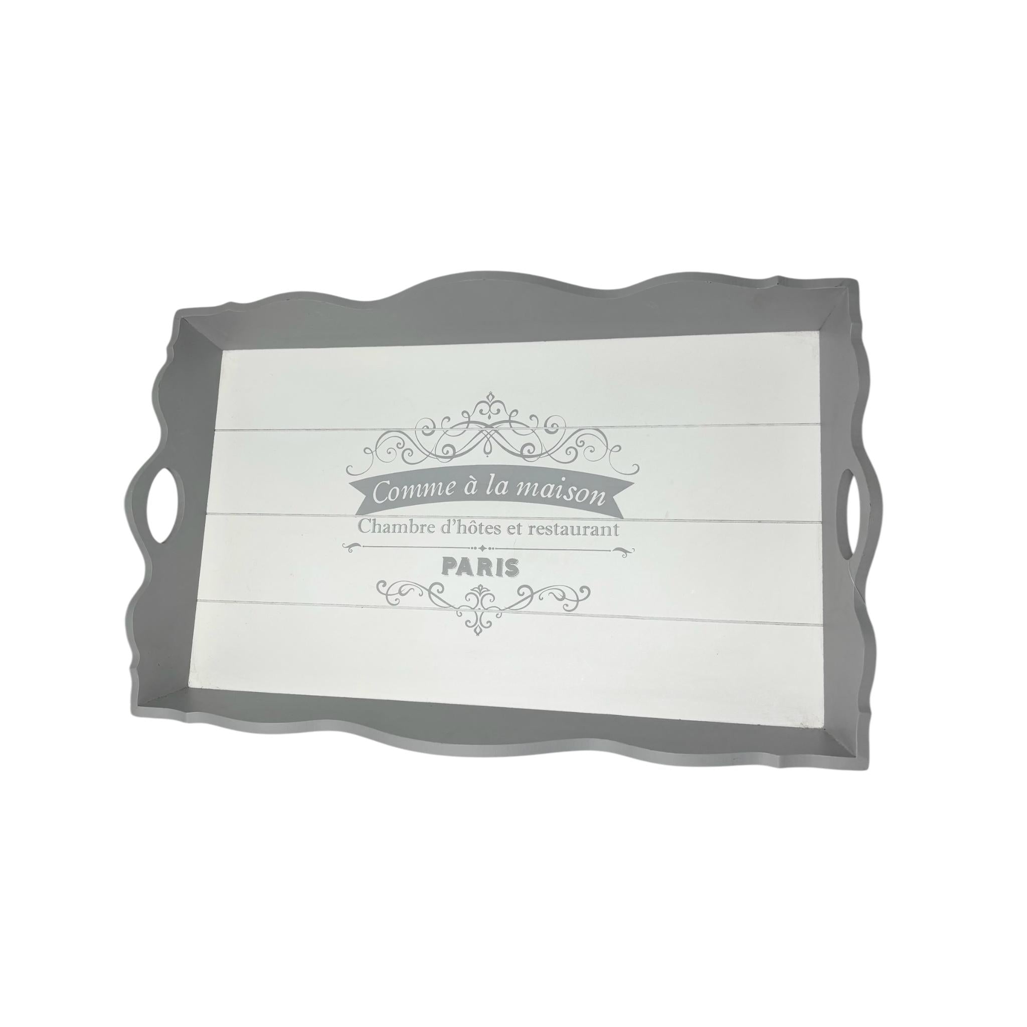 Vassoio in Legno Grigio con Motivi Provenzali – Amadeus