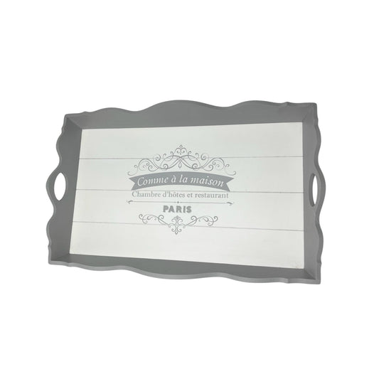 Vassoio in Legno Grigio con Motivi Provenzali – Amadeus