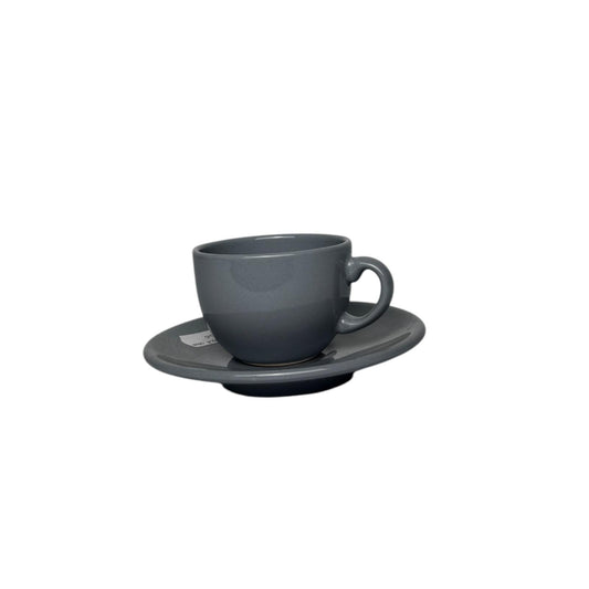 Set di 6 Tazzine da Caffè in Ceramica Celeste Polvere con Piattino – Vacchetti