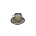 Set di 6 Tazzine da Caffè con Piattino "Arpeggio Ceruleo" in Ceramica Bisquit - Rose e Tulipani