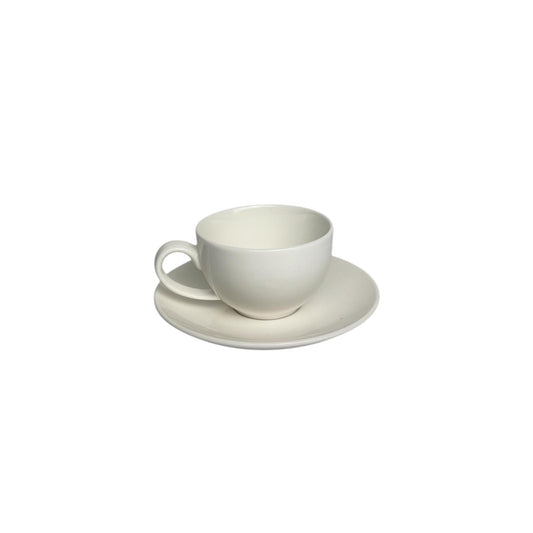 Set di 6 Tazzine da Caffè con Piattino in Porcellana Bianca "Essenziale" – La Porcellana Bianca