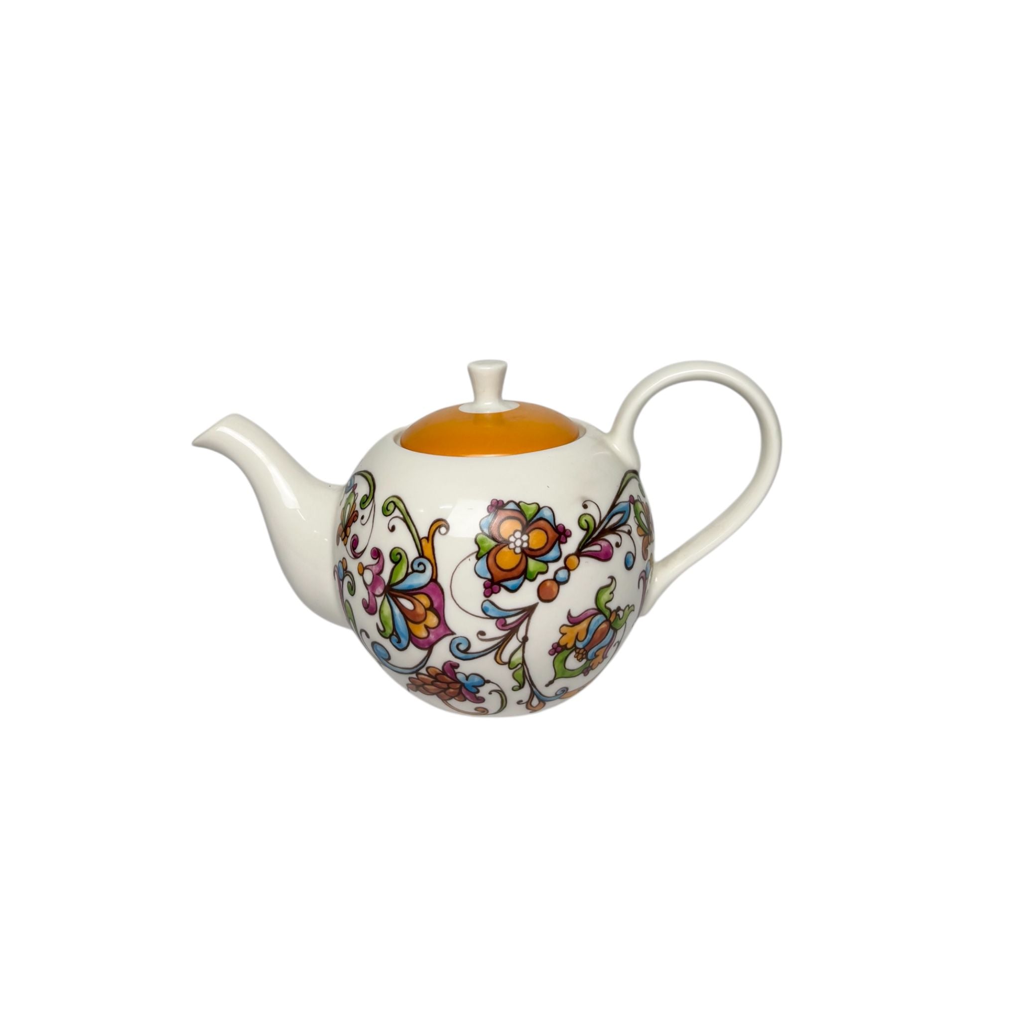 Teiera in Porcellana Avorio con Decorazioni Colorate – Emò