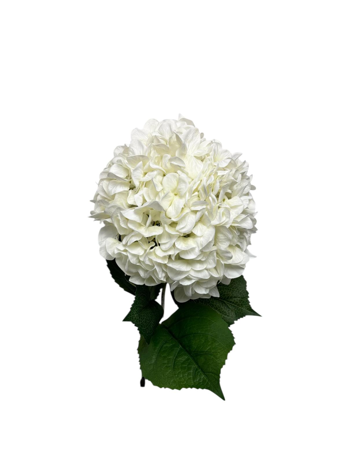 Bouquet di Ortensie Bianche in Tessuto con Gambo Lungo 100 cm – Belda