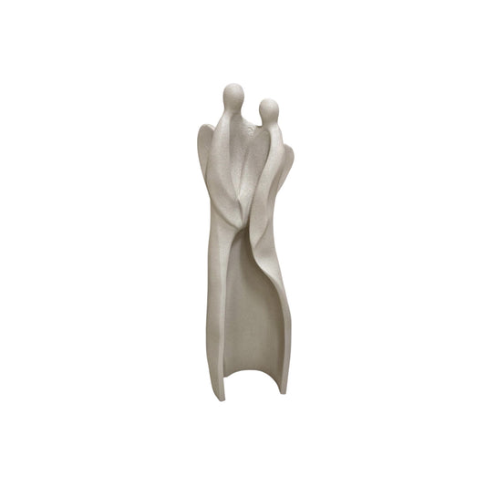 Scultura in Ceramica Grigia Raffigurante Due Angeli 41 cm– Lemir