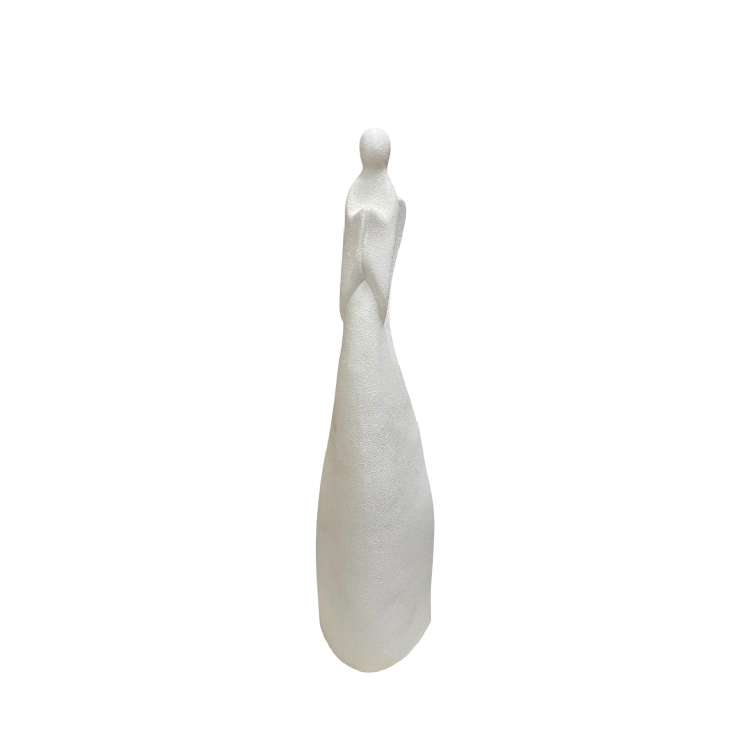 Scultura Angelo Stilizzato in Ceramica Bianca 49 cm – Lemir