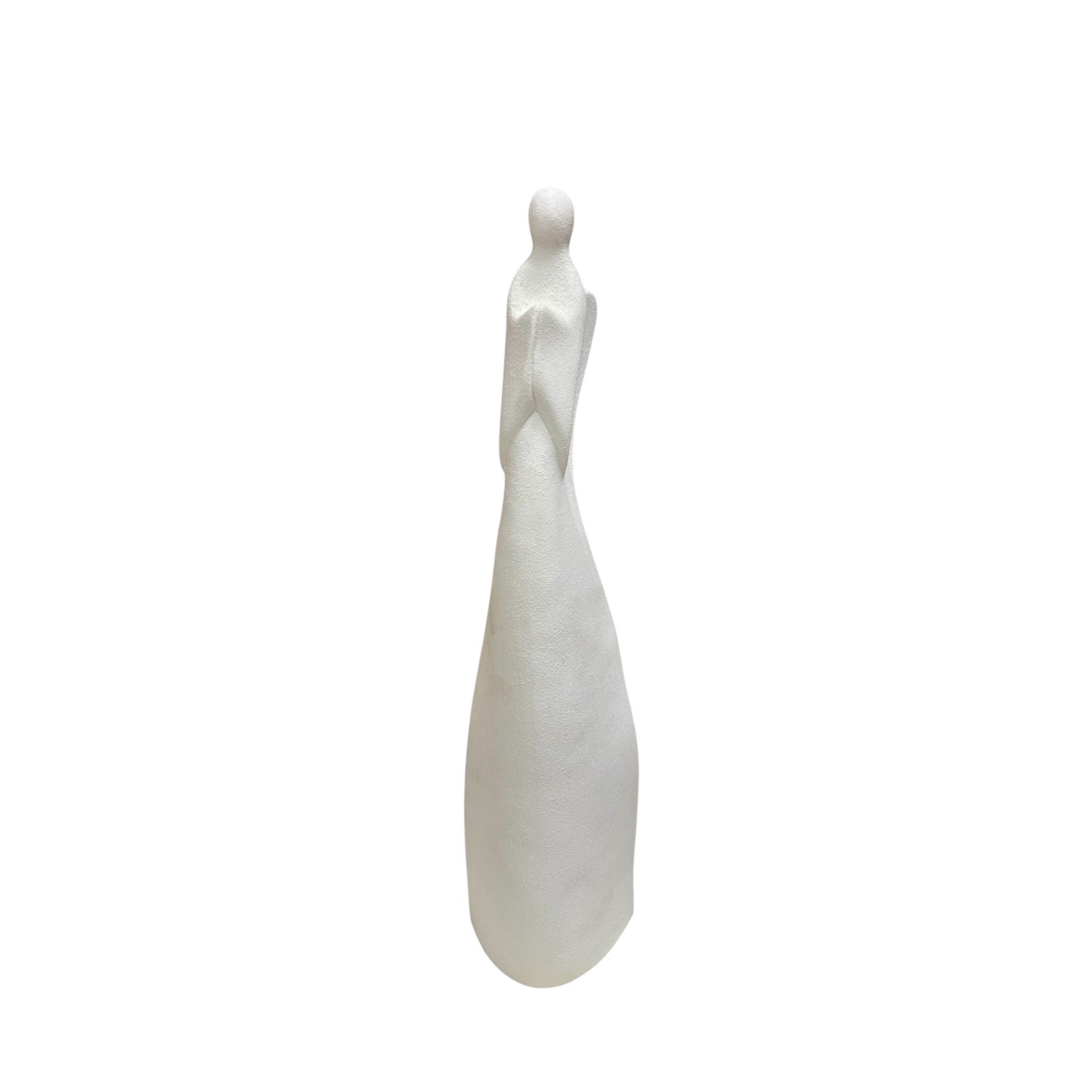 Scultura Angelo Stilizzato in Ceramica Bianca 49 cm – Lemir