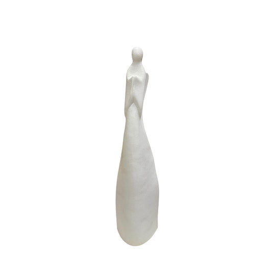 Scultura Angelo Stilizzato in Ceramica Bianca 49 cm – Lemir