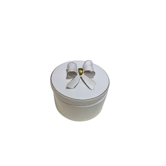 Scatola Tonda Bianca con Fiocco 3D – Sara's Idea