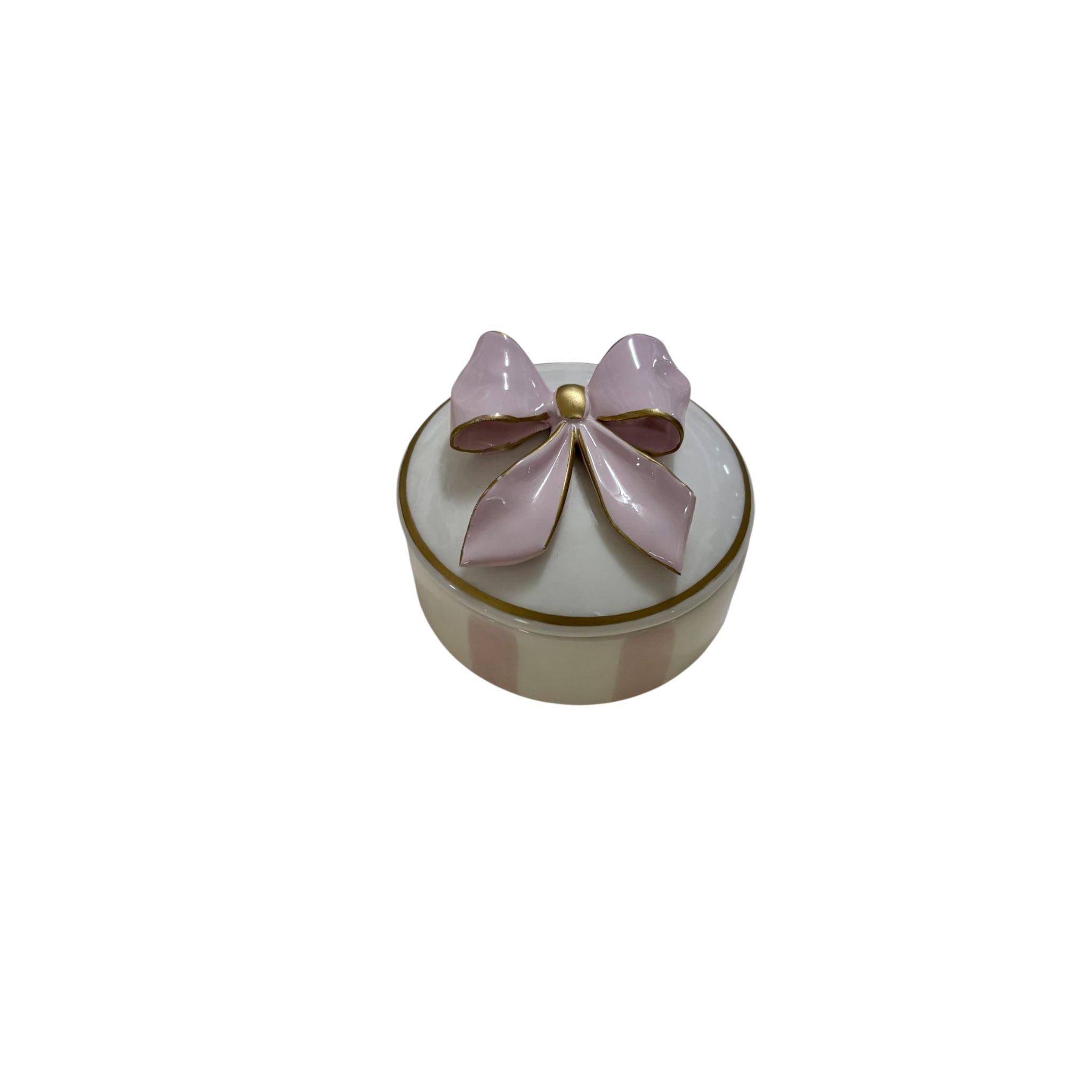 Scatola Tonda con Fiocco 3D in Ceramica – Dea Capodimonte