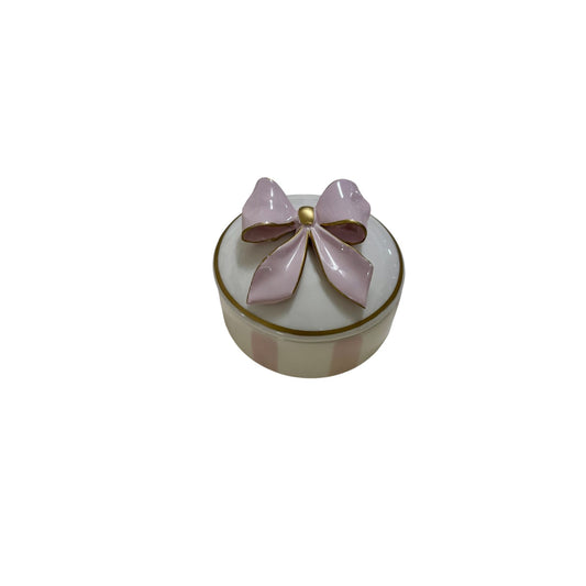 Scatola Tonda con Fiocco 3D in Ceramica – Dea Capodimonte