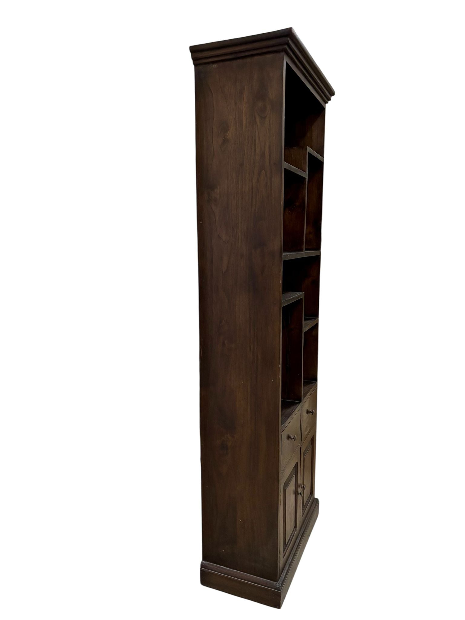 Libreria in Legno di Sheesham con Mensole Asimmetriche 200 cm – Colore Ciliegio