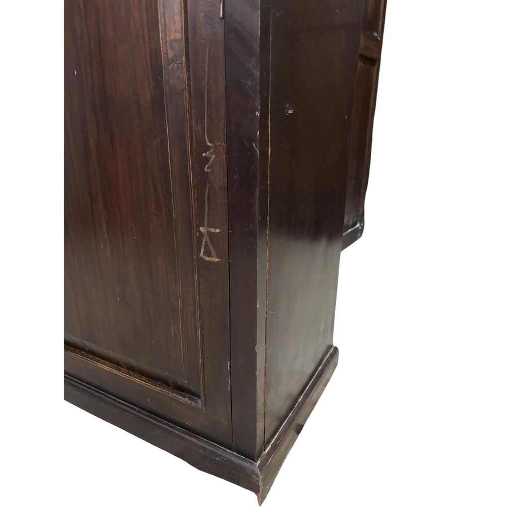 Credenza in Legno Massello di Sheesham con Ante in Vetro 188 h cm– Da Restaurare