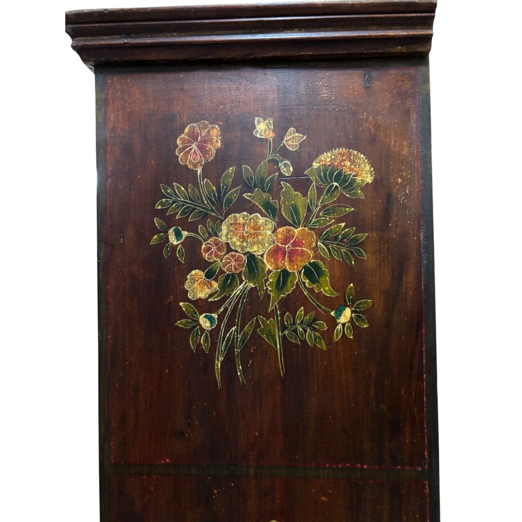 Libreria in Legno Sheesham con Disegni Floreali Dipinti a Mano 180 h cm – Finitura Ciliegio