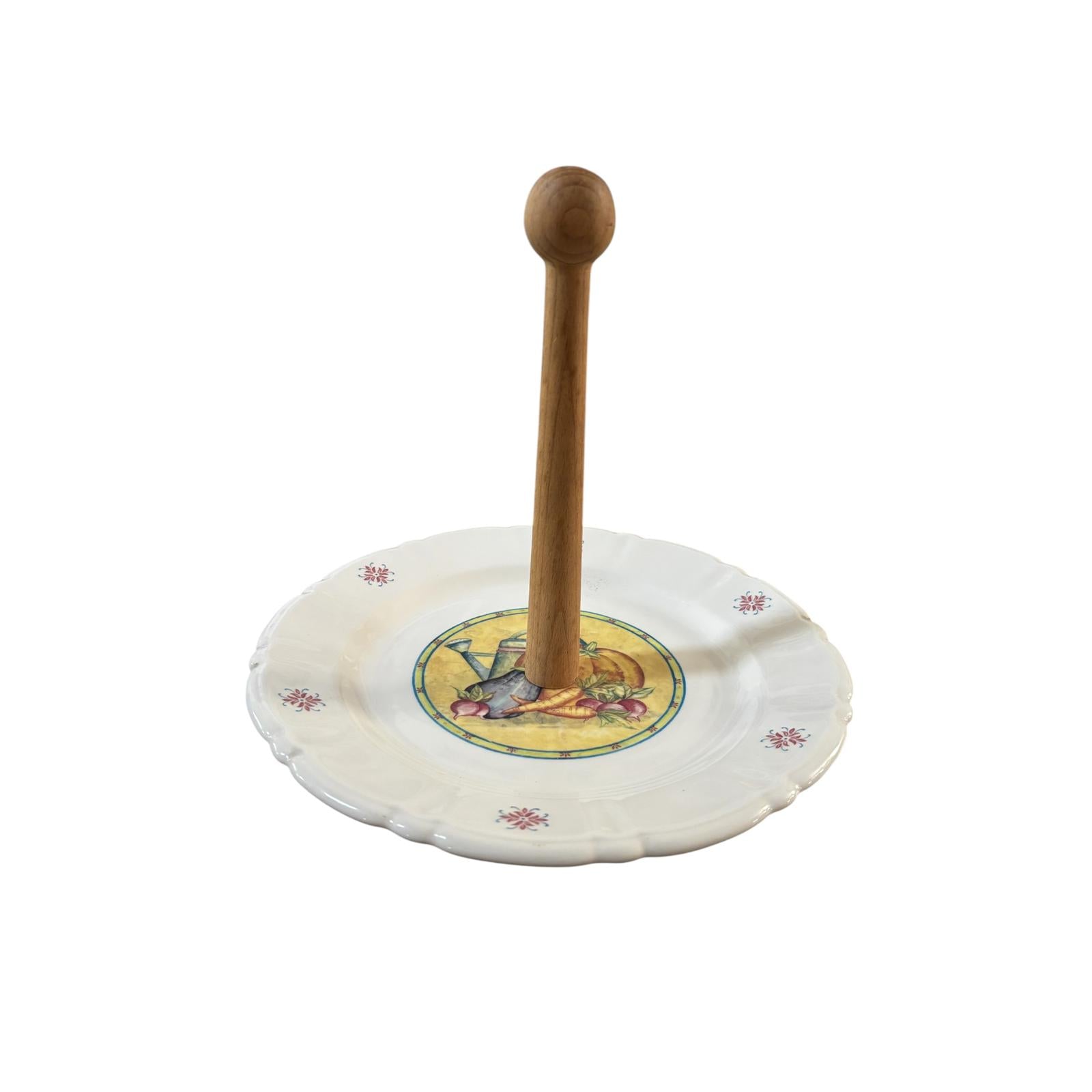 Alzatina in Porcellana con Decori Autunnali - Stile Country Castelli
