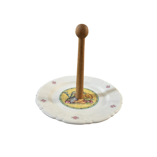 Alzatina in Porcellana con Decori Autunnali - Stile Country Castelli