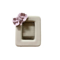 Cornice d'Appoggio in Ceramica Tortora con Fiorellini 15x13 h cm  - Dea Capodimonte