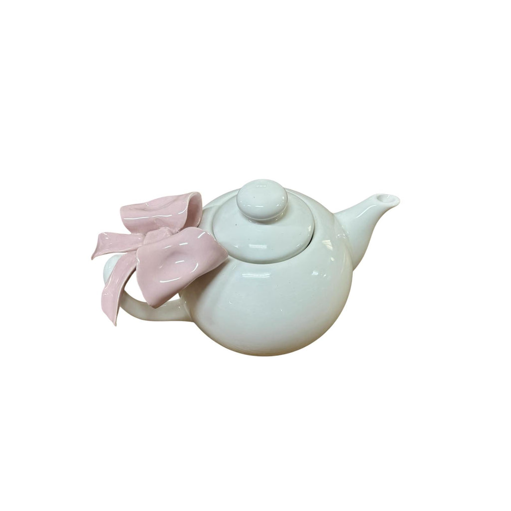 Teiera in Ceramica con Fiocco 3D sul Manico 20x10 h cm – Dea Capodimonte