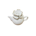 Teiera in Ceramica con Fiore 3D sul Coperchio 23x13 h cm – Dea Capodimonte