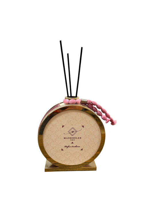 Profumatore Tondo in Metallo Oro con Inserti Rosa – Linea Madrhelen