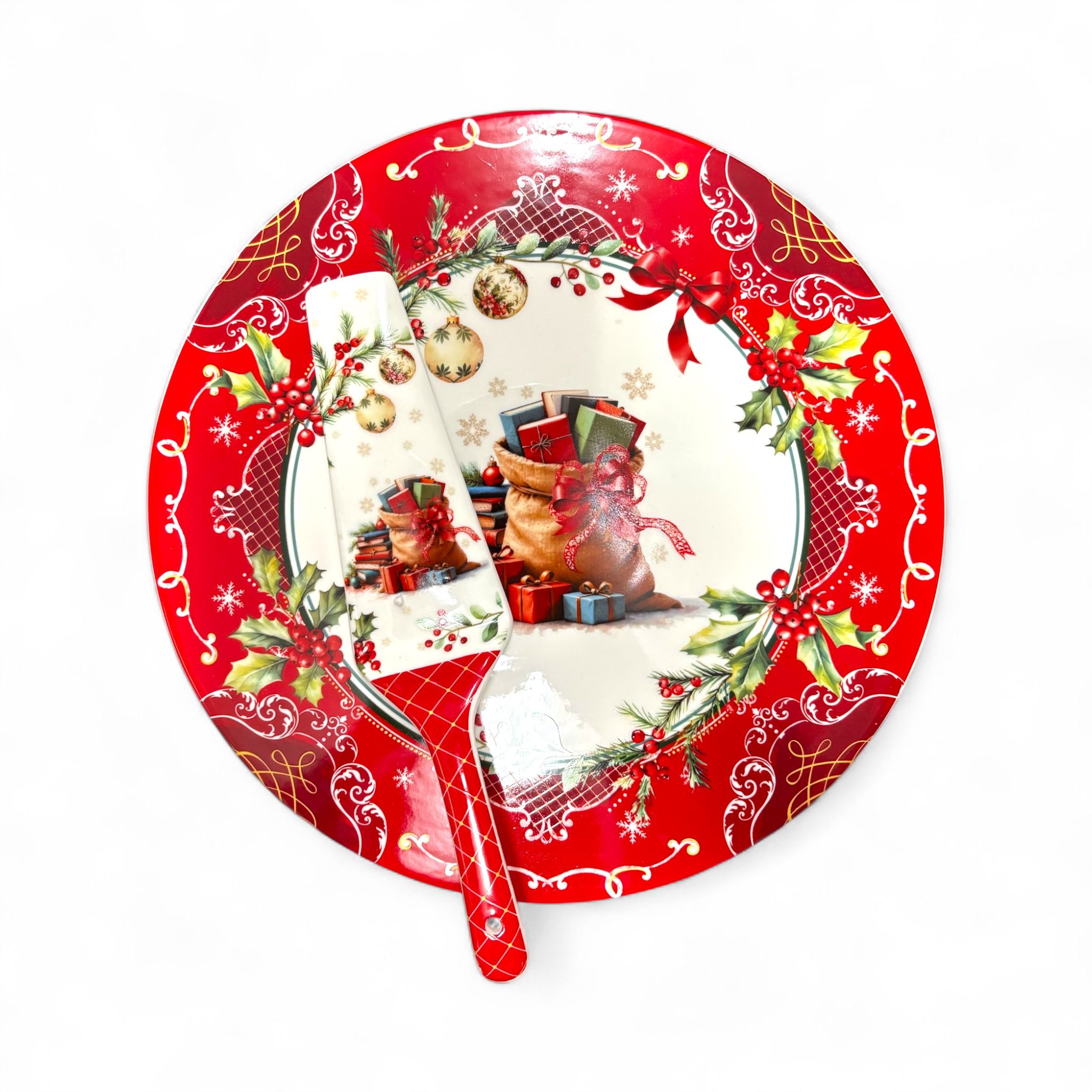 Piatto Torta con Paletta in Porcellana "Cadeaux" – Fade