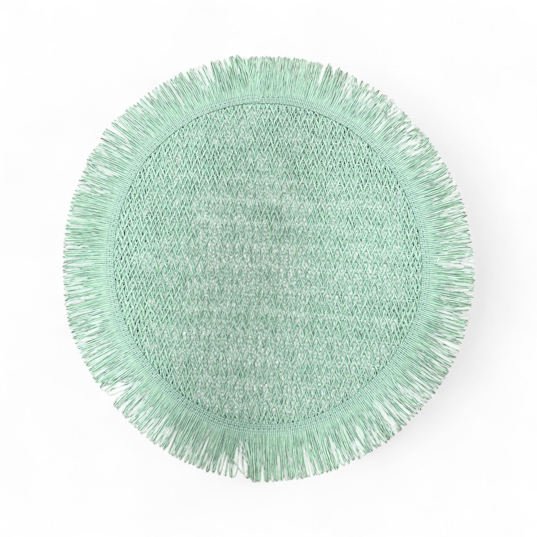 Set 6 Tovagliette Rotonde in Paglia Azzurro Tiffany – Fade
