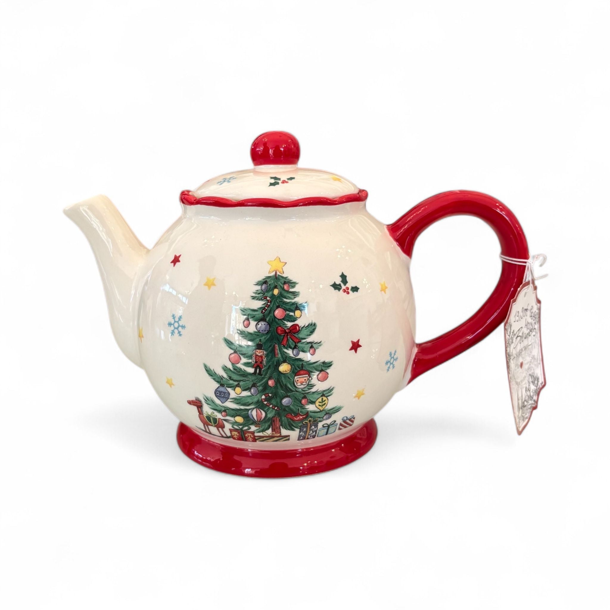 Teiera in Ceramica Bianca con Decori 14 h cm- Blanc Mariclò