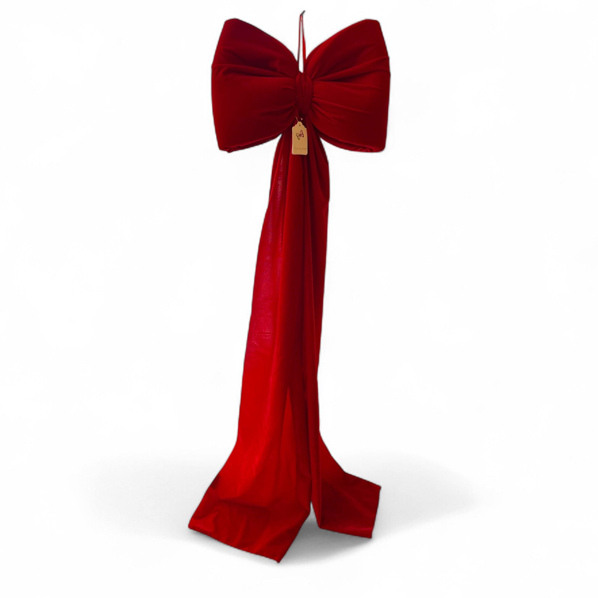 Maxi Fiocco Natalizio in Velluto Rosso 170 cm - Fiori di Lena