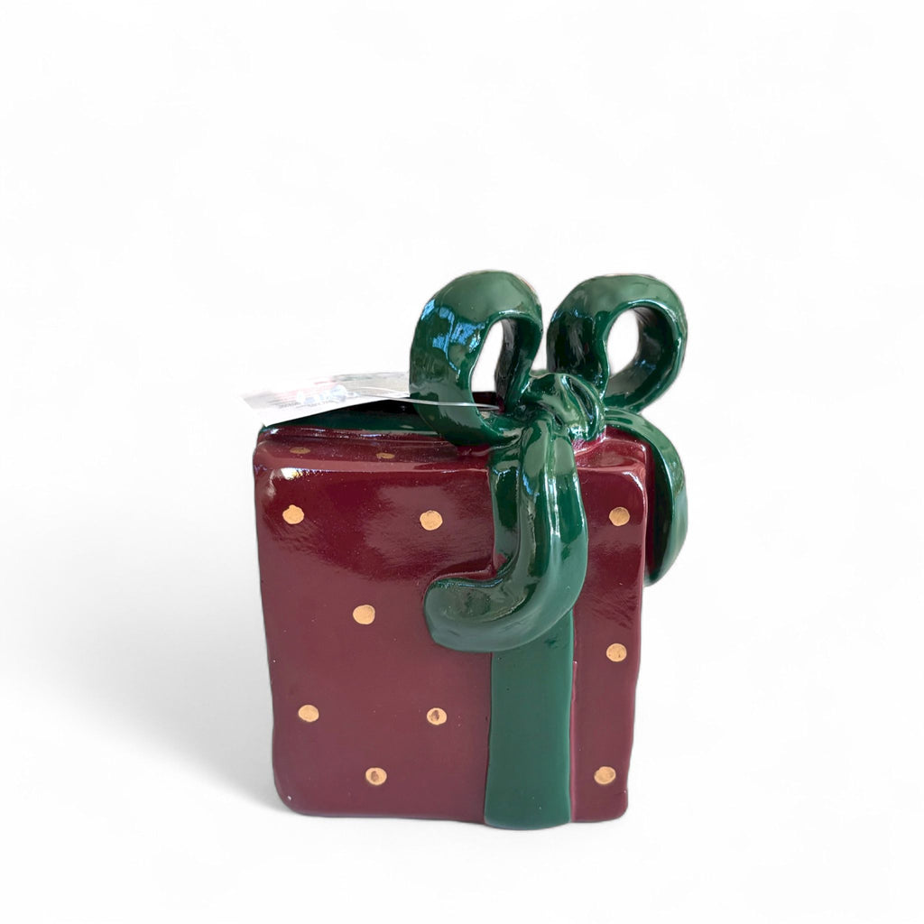 Portacandela a Forma di Pacco Regalo H 14 cm - Goodwill