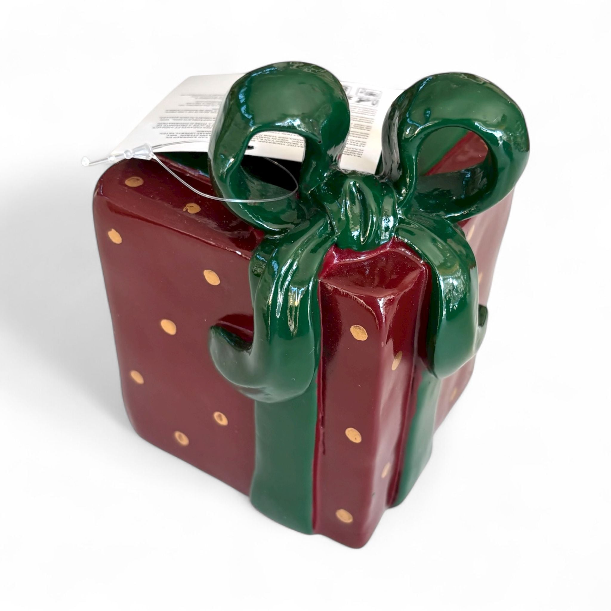 Portacandela a Forma di Pacco Regalo H 14 cm - Goodwill