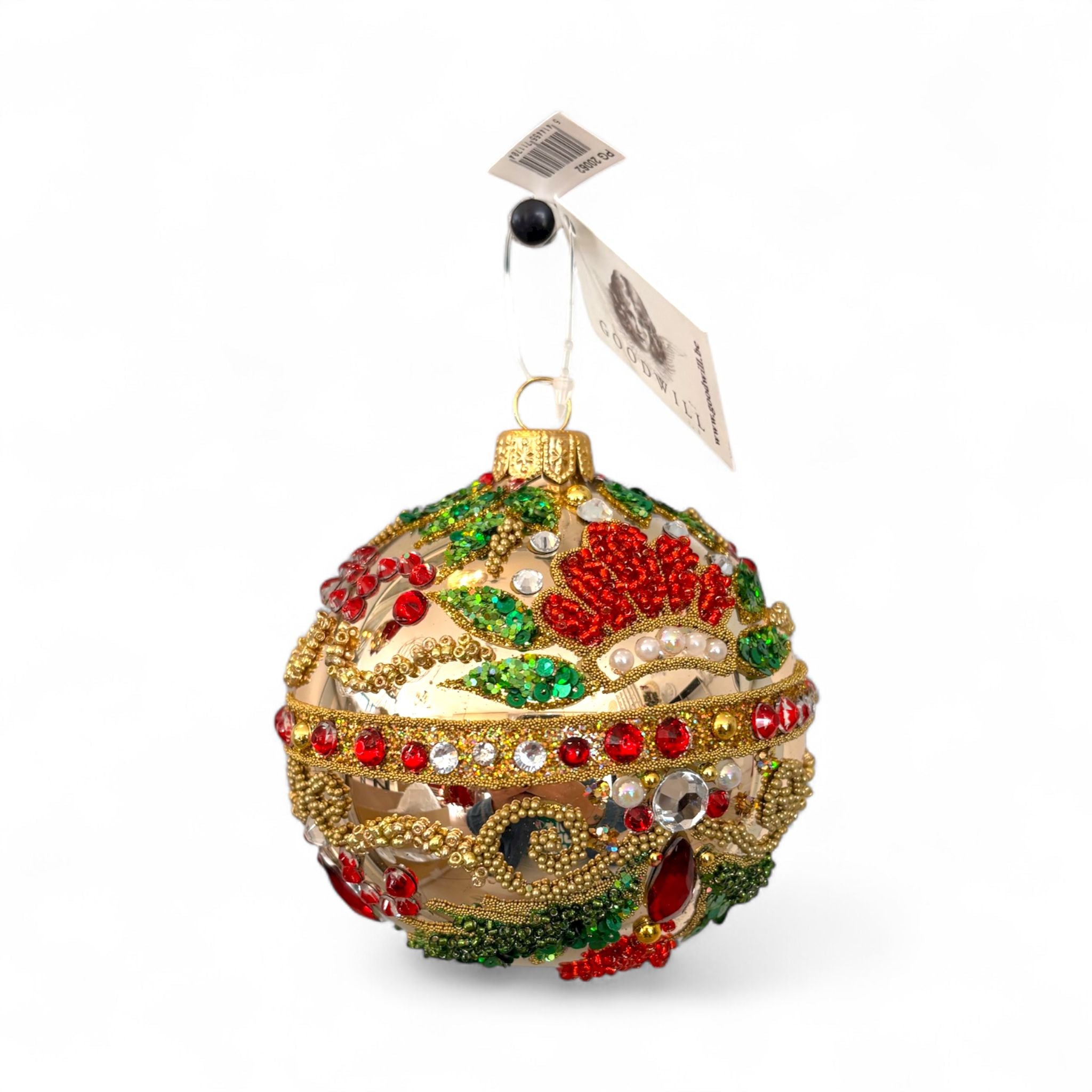 Sfera in Vetro con Perline e Pietre Luminose Ø 10 cm in Box Regalo - Goodwill