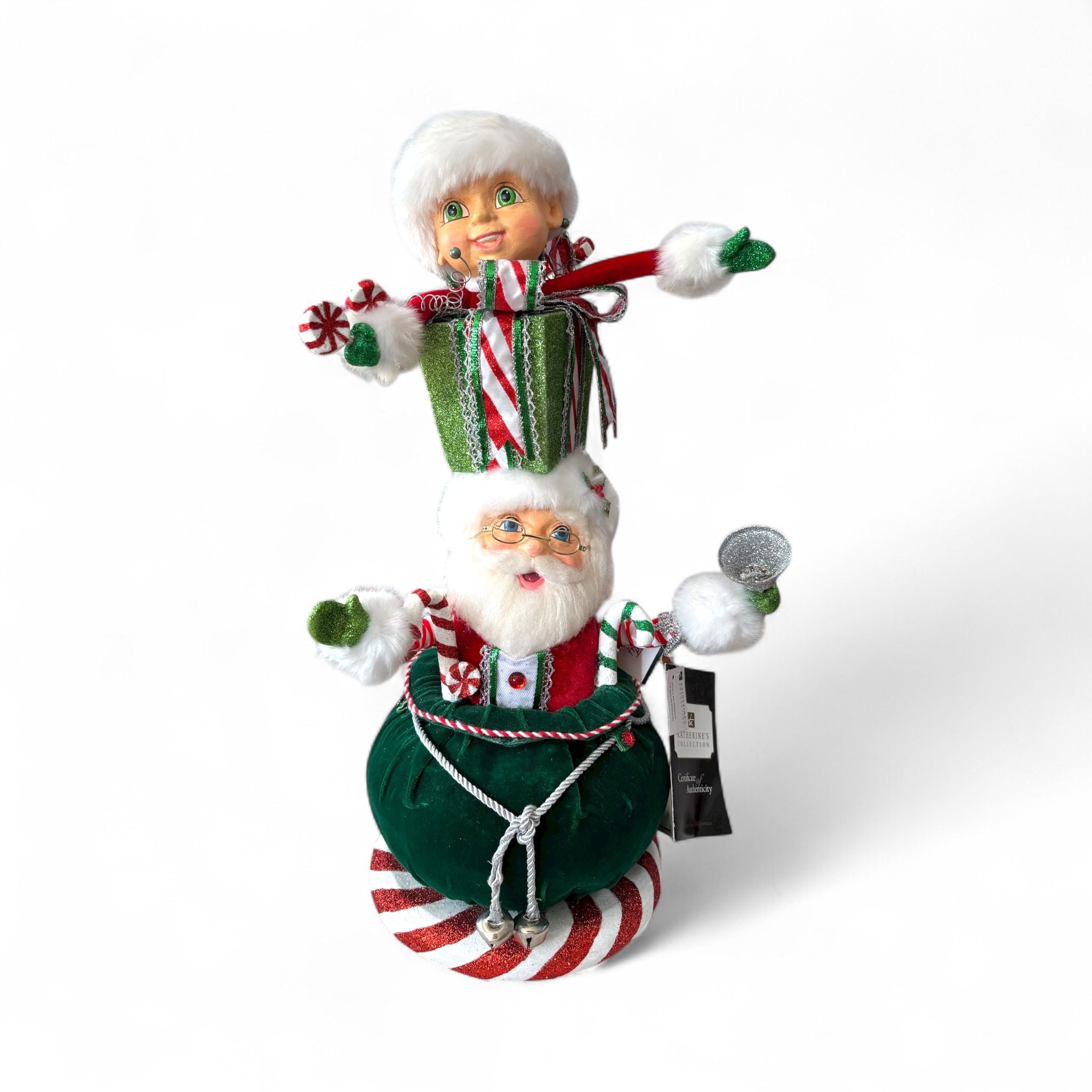 Elfetto sulla Testa di Babbo Natale 50 cm - Katherine Collection