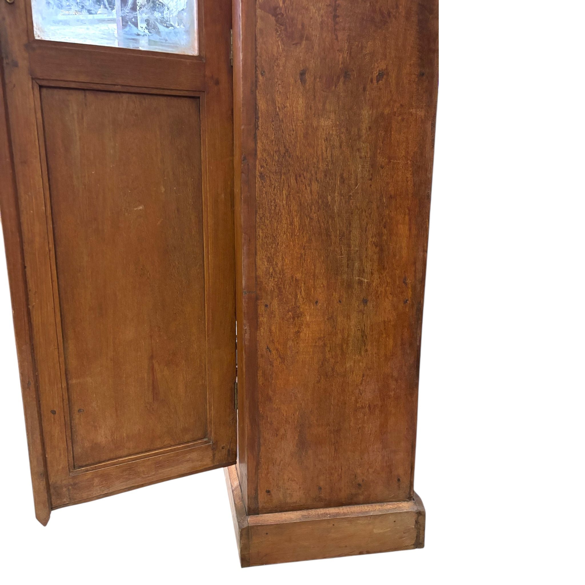 Credenza in Legno Sheesham con Ante in Vetro Decorate a Mano