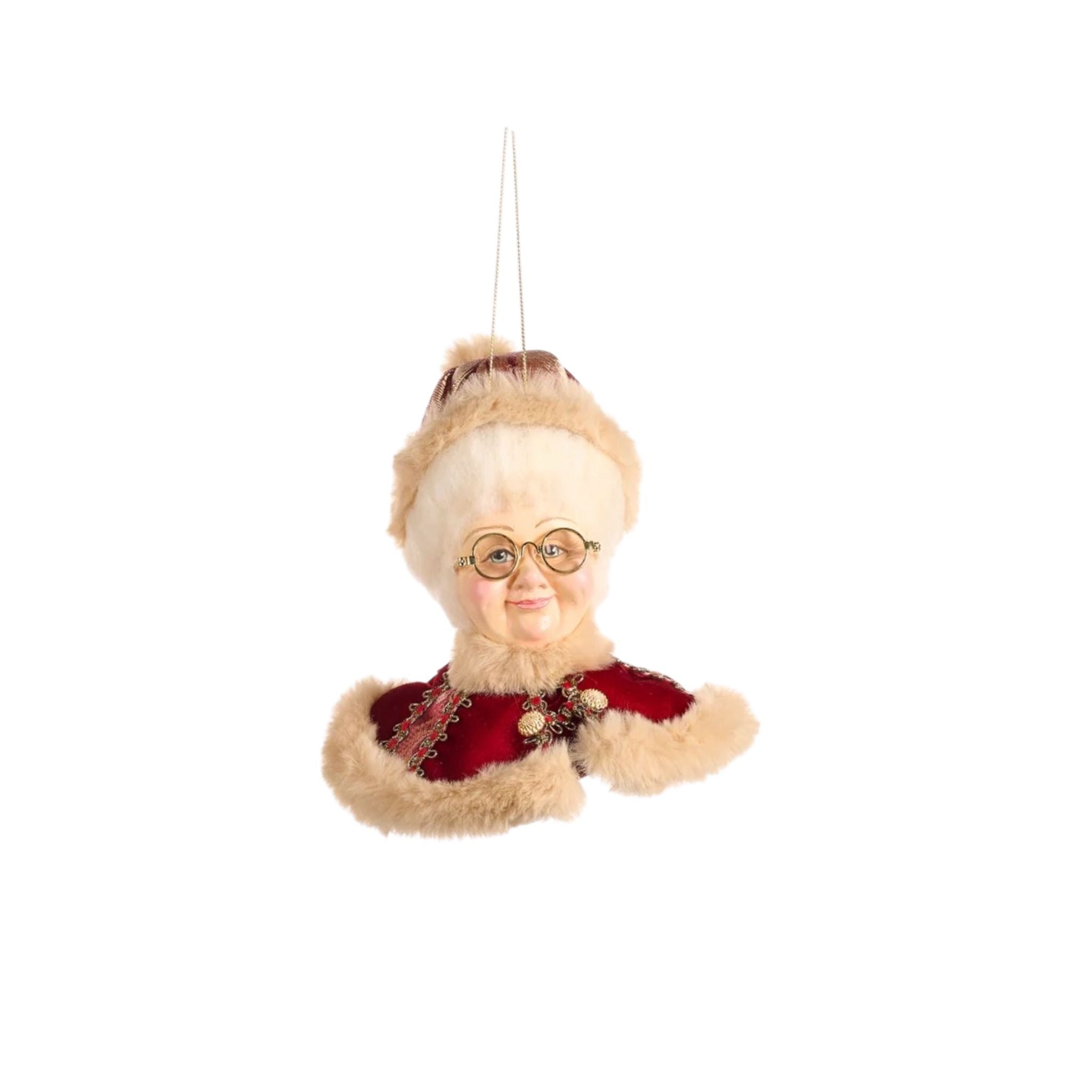 Decorazione in Resina con Velluto Bordeaux 18 cm - Goodwill