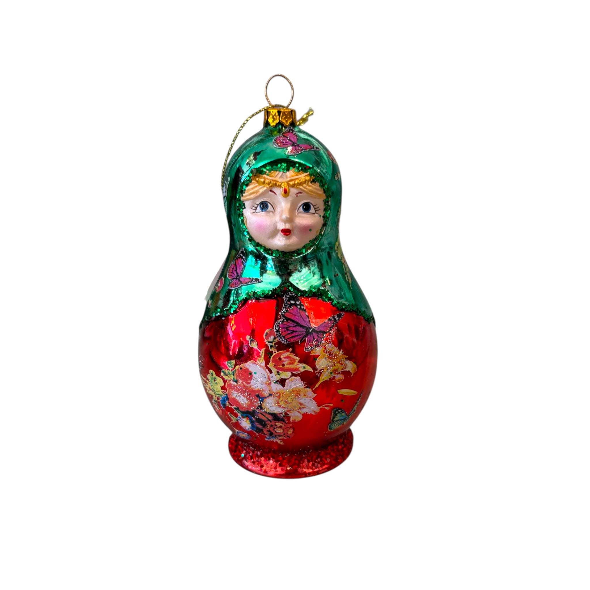 Decorazione Albero a Forma di Matrioska in Vetro  13 cm - Kurt Adler