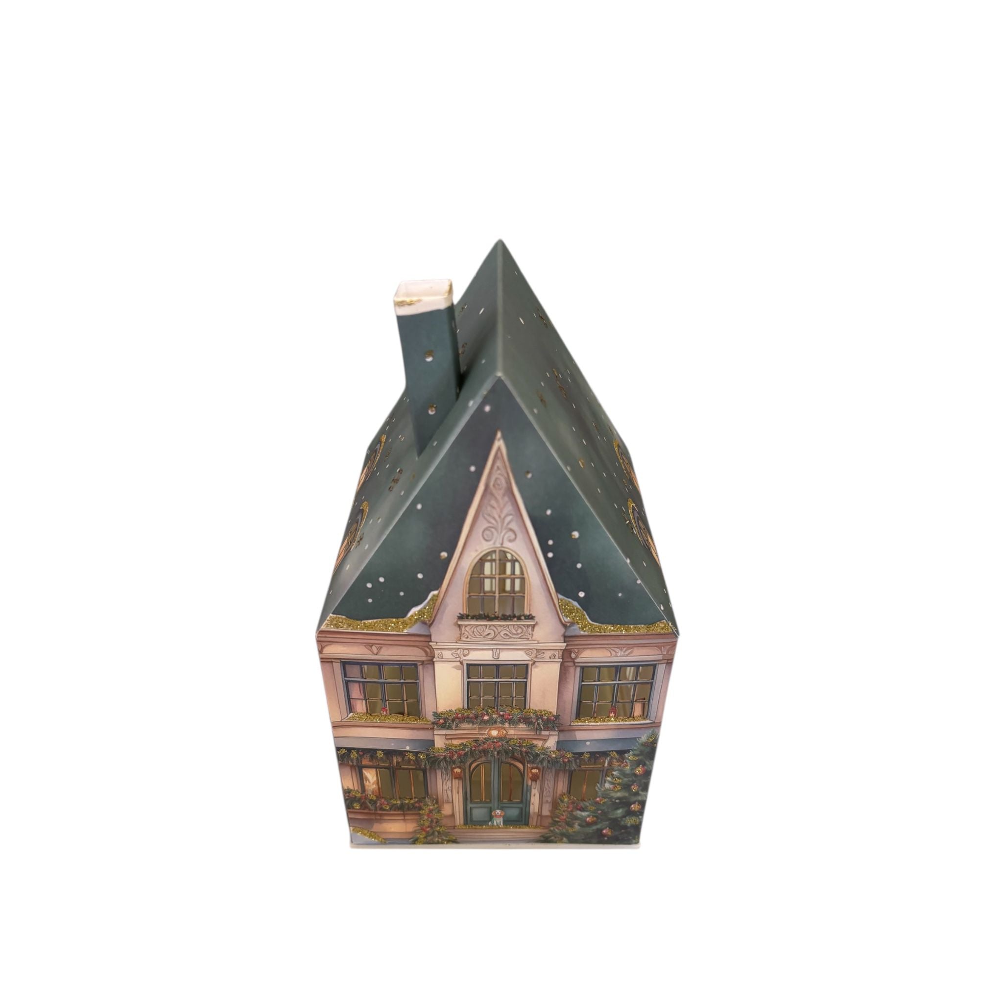 Lampada LED a Casetta in Carta Verde 11x11x20 cm - Hervit