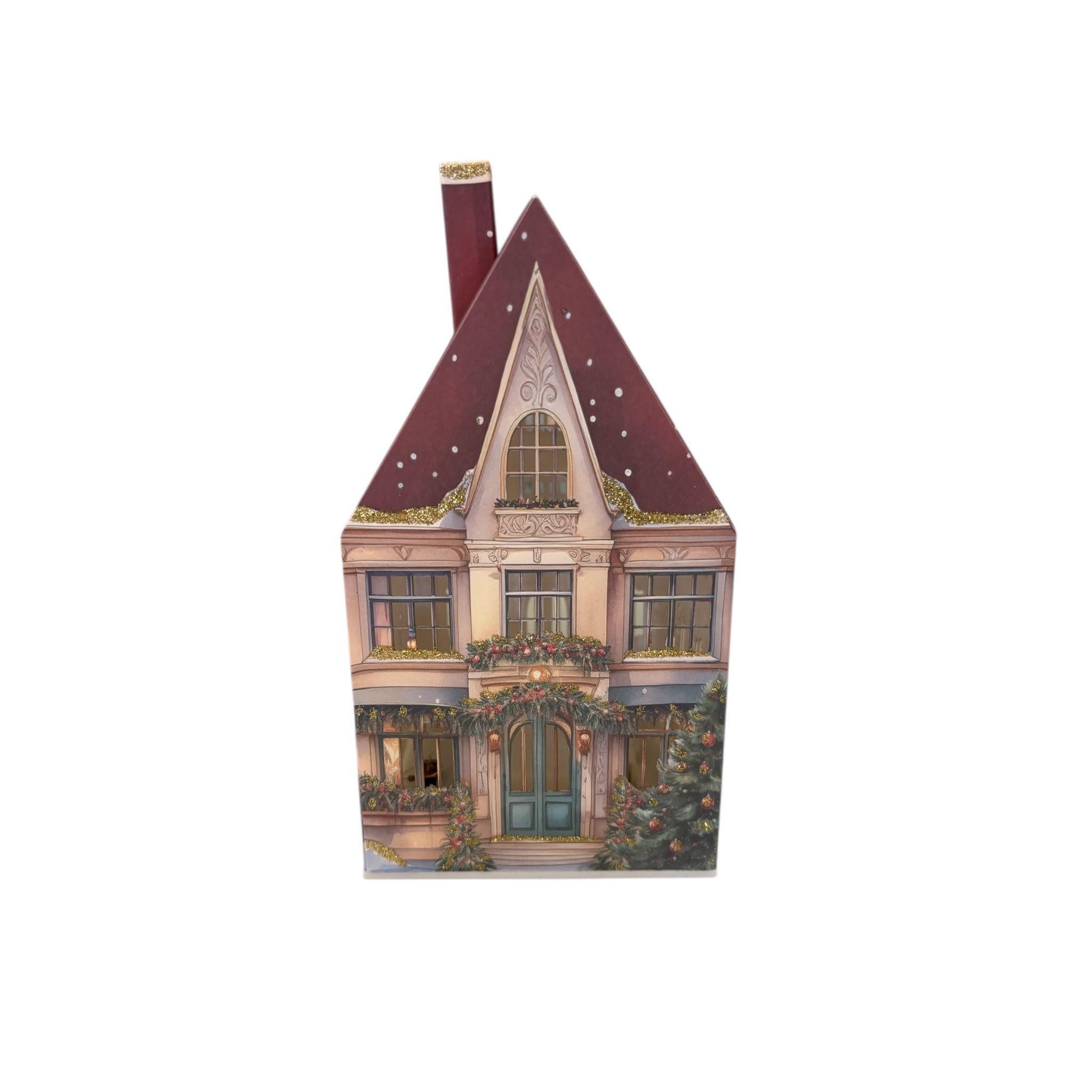 Lampada LED a Casetta in Carta Rosso 11x11x20 cm - Hervit