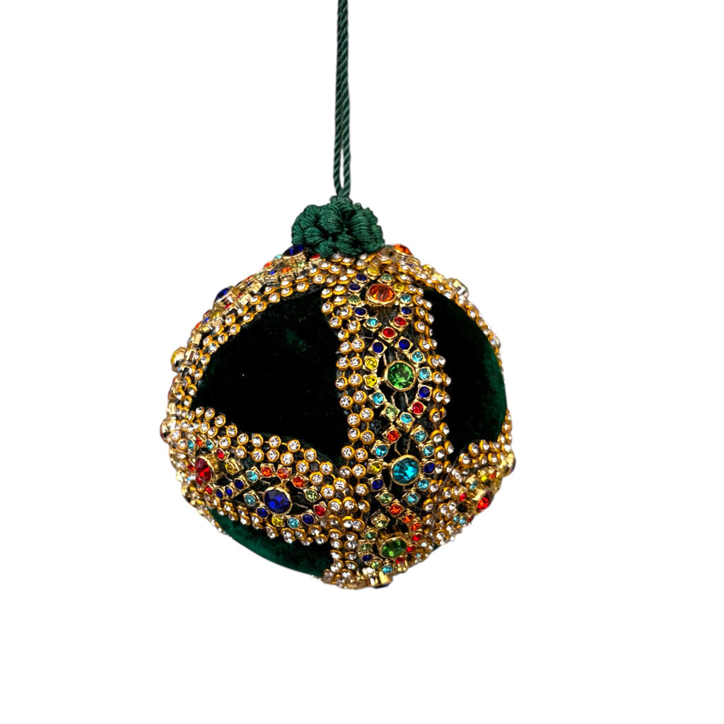 Sfera in Velluto con Pietre e Strass Luminosi  Ø 10 cm - Goodwill