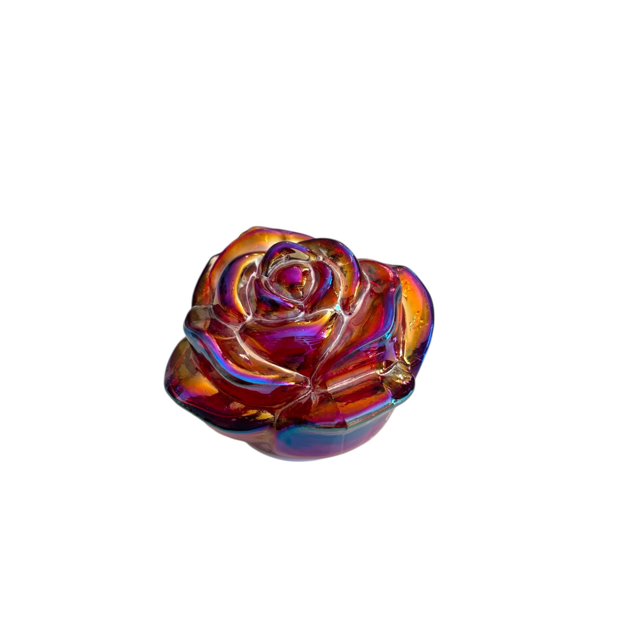 Rosa Rossa in Vetro con LED 10 cm - Hervit