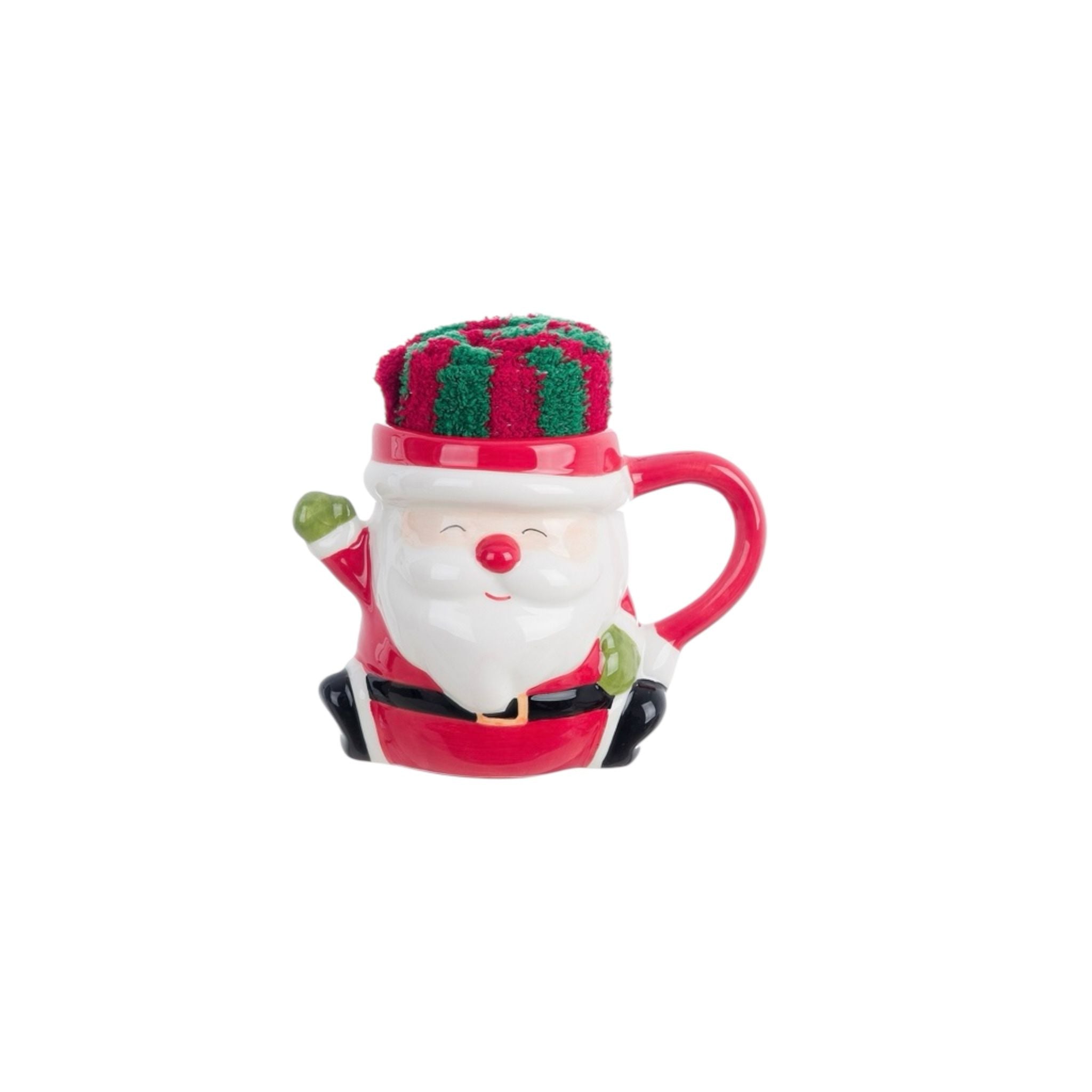 Tazza di Babbo Natale con Calzino in Cotone - Blanc Mariclò