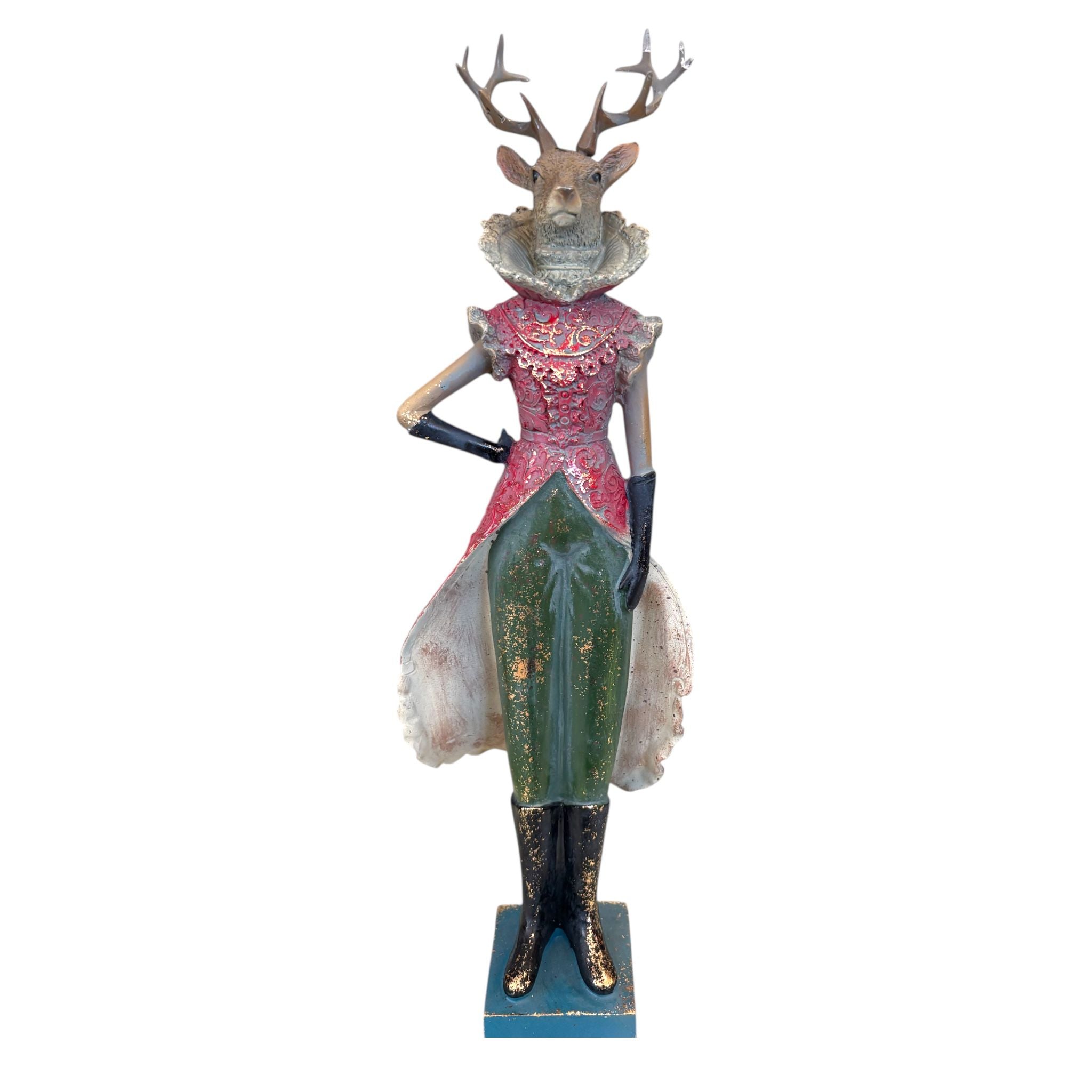 Renna Gentiluomo/Lady in Resina 40 cm - Hervit