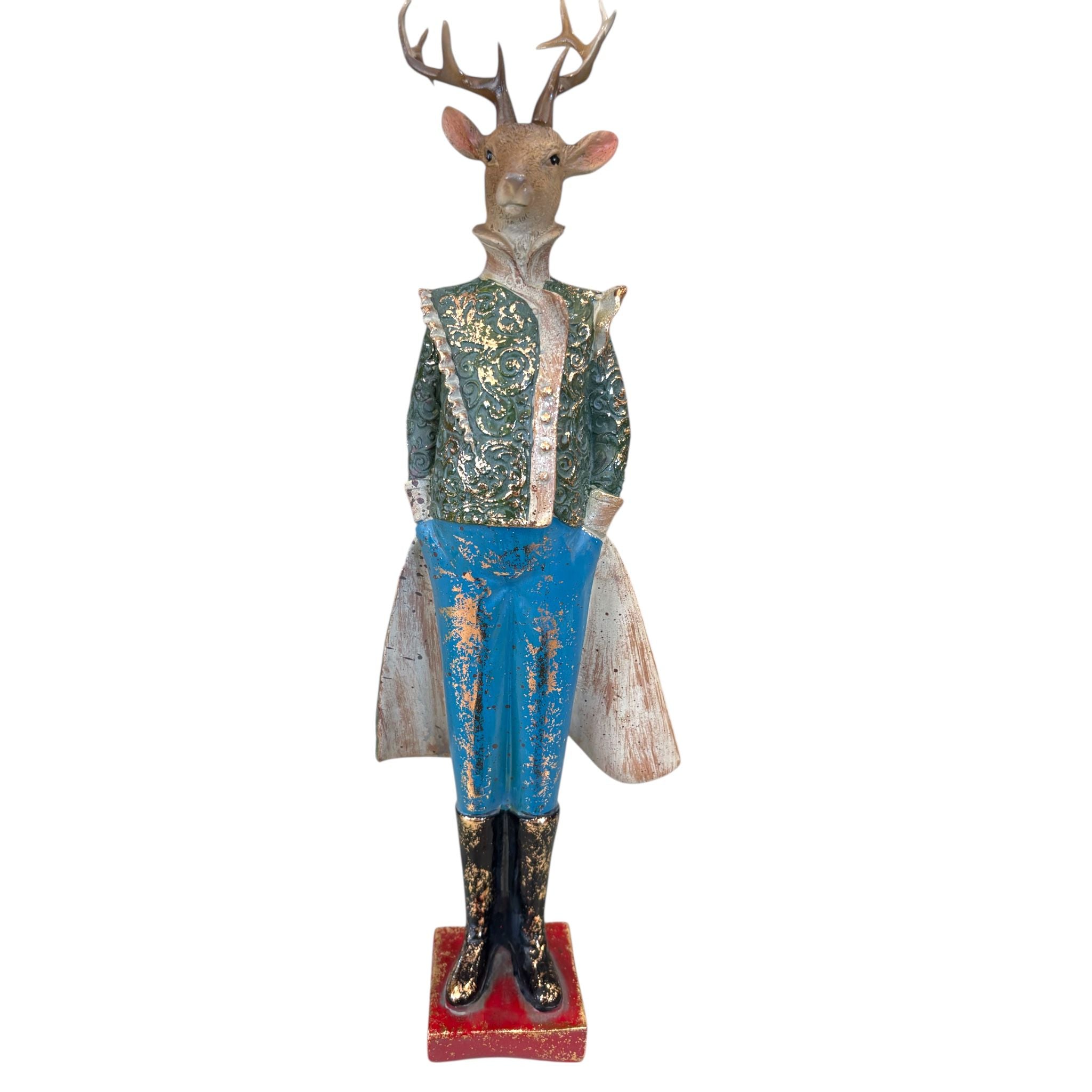 Renna Gentiluomo/Lady in Resina 40 cm - Hervit